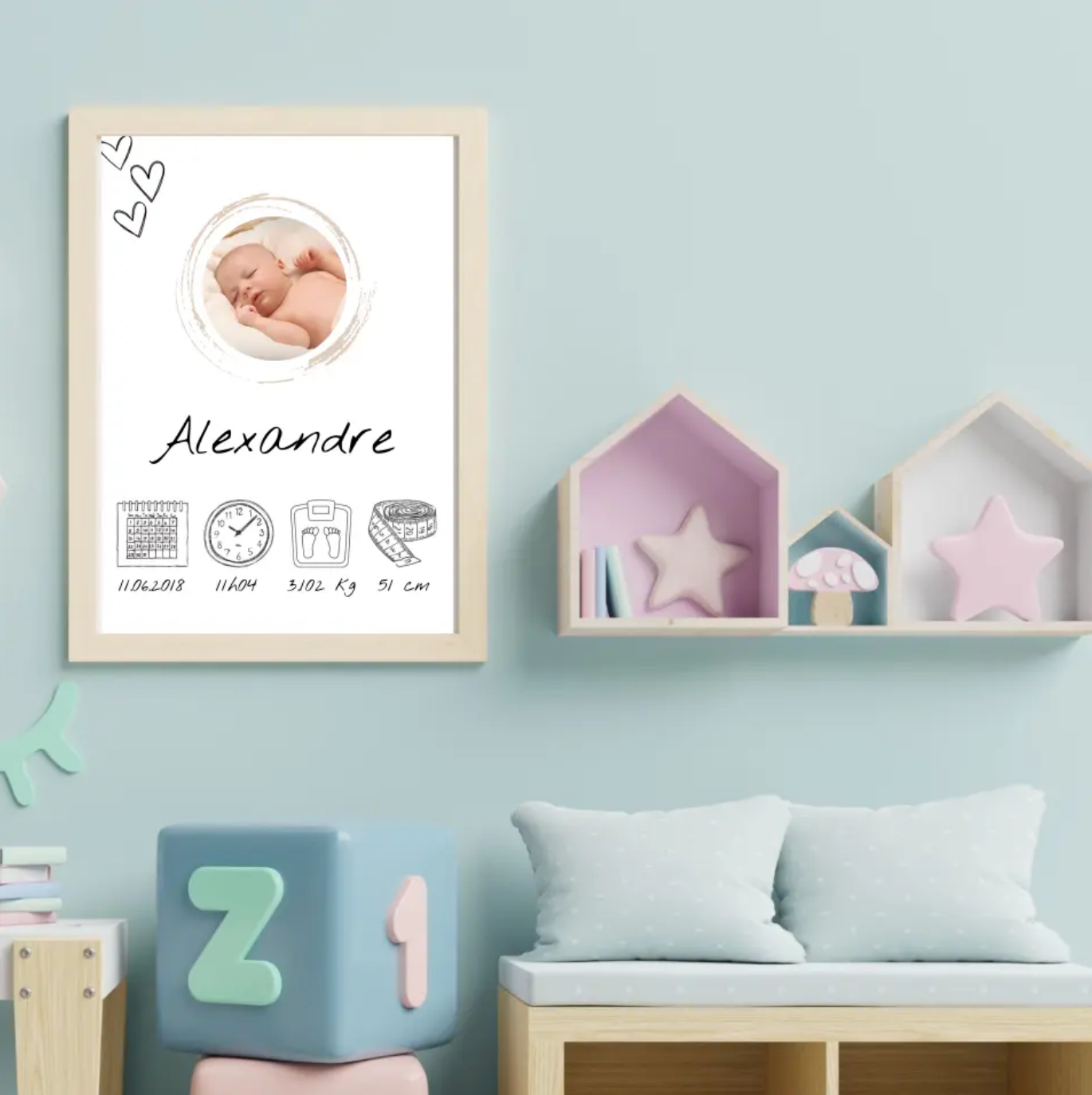 Les affiches de bébé personnalisés parfaits pour une idée cadeau baby shower