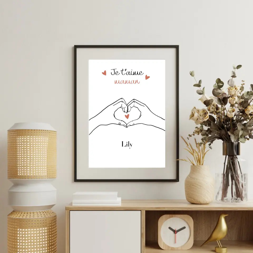 affiche personnalisée maman minimaliste