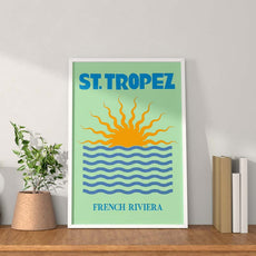 affiche style rétro saint-tropez