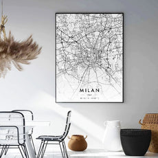 affiche carte milan