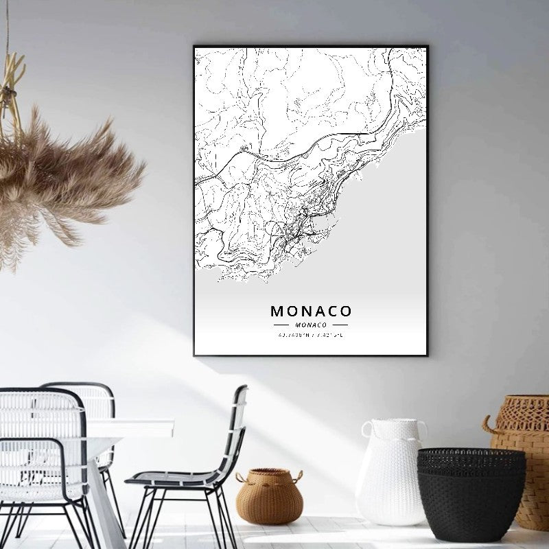 affiche carte monaco