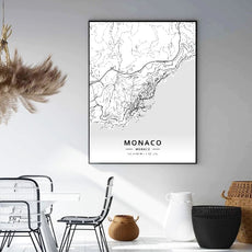 affiche carte monaco