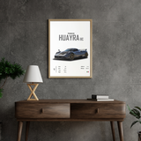 affiche voitures de sport huayra bc