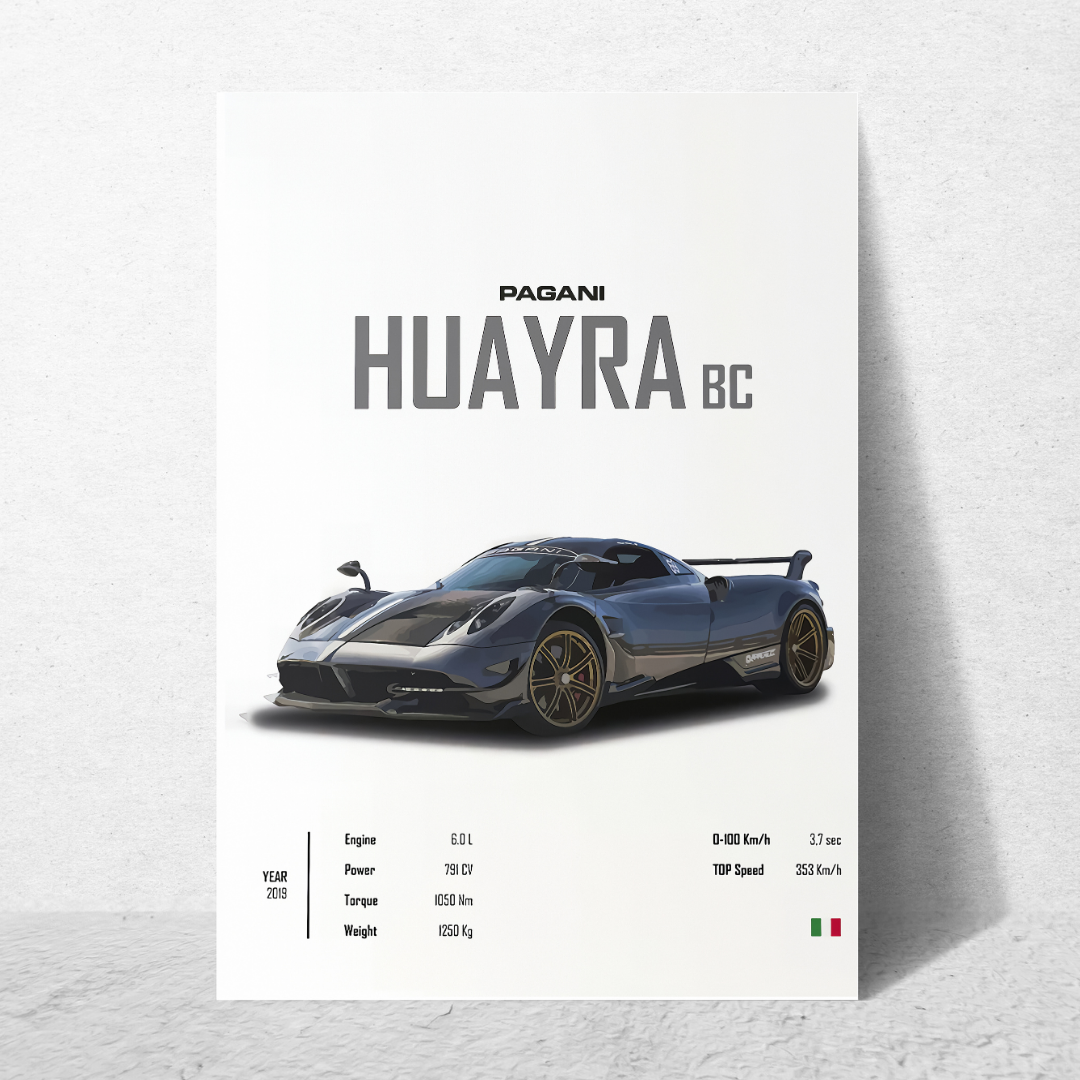 affiche voitures de sport huayra bc