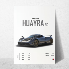 affiche voitures de sport huayra bc