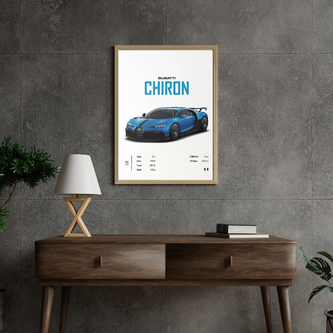 affiche voitures de sport chiron