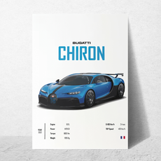 affiche voitures de sport chiron