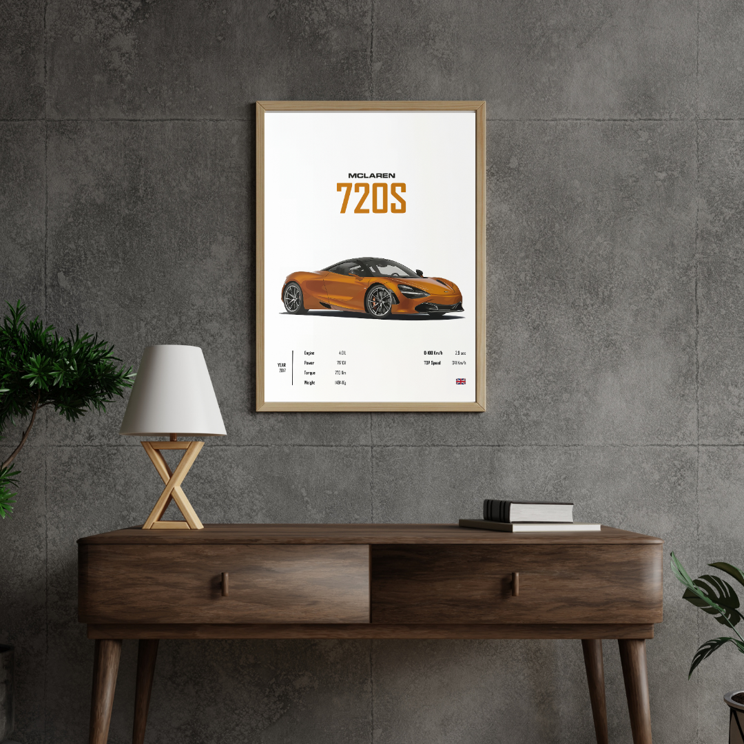 affiche voitures de sport 720s