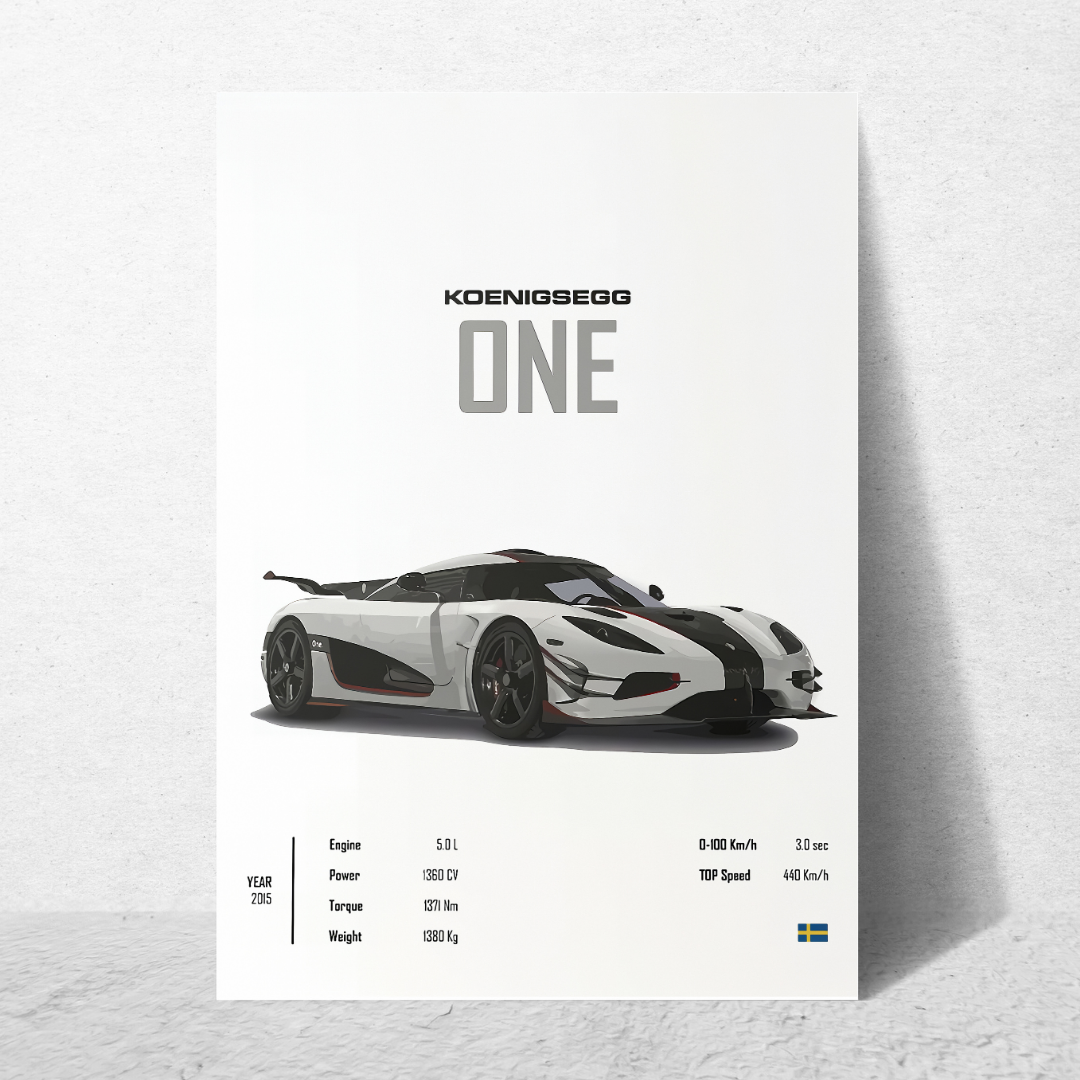 affiche voitures de sport one