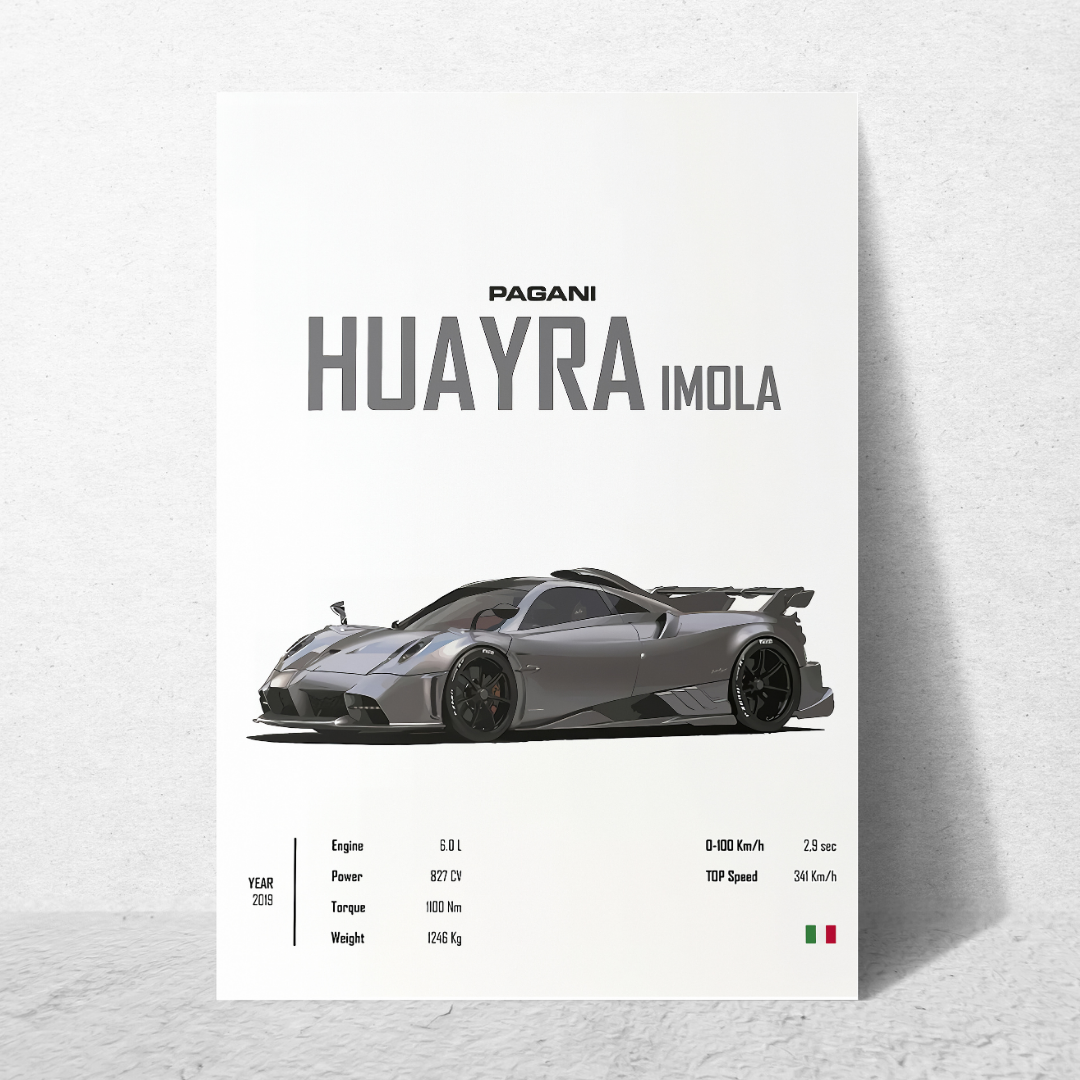 affiche voitures de sport huayra