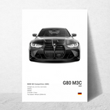 affiche voiture de sport G80 M3C