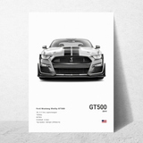 affiche voiture de sport GT 500