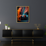 affiche voiture de sport colorée rolls royce