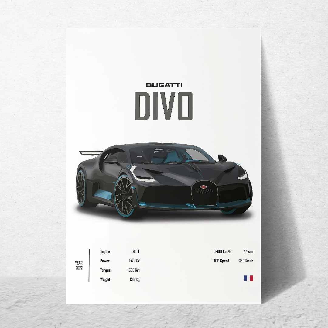 affiche voitures de sport divo