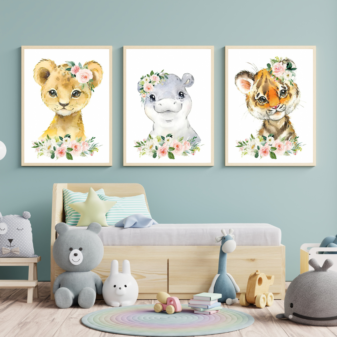 affiches animaux de la savane pour enfants