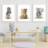affiches bébés animaux de la savane