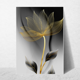 affiche fleurs abstraites dorées
