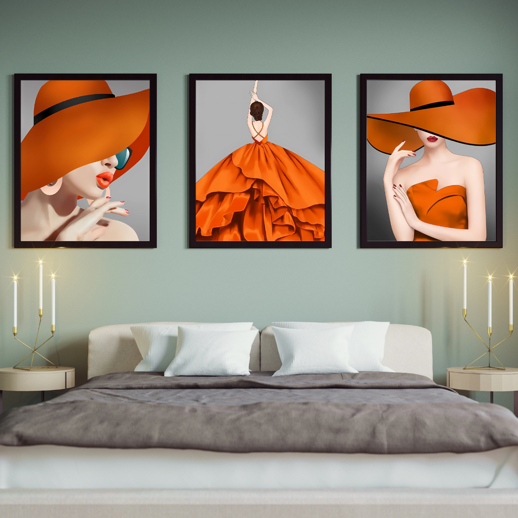 affiches femme orange abstraite