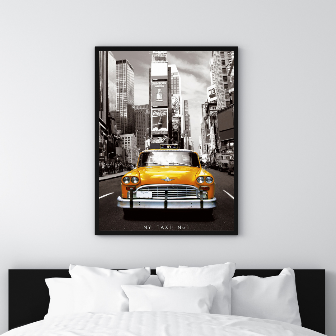 affiche new york et taxi jaune