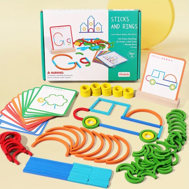 Jeu de Construction de Motifs de Lettres - Montessori