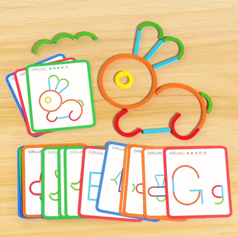 Jeu de Construction de Motifs de Lettres - Montessori