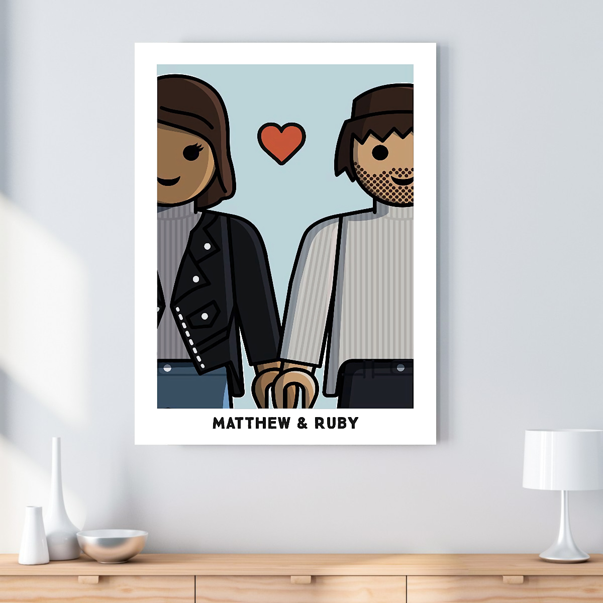 affiche couple personnalisé