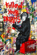 affiche street art singe